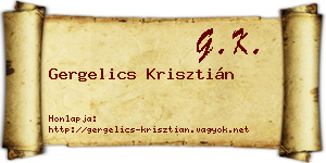 Gergelics Krisztián névjegykártya