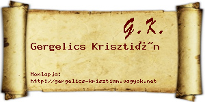 Gergelics Krisztián névjegykártya